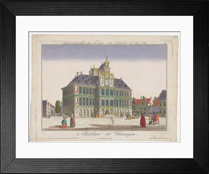 Framed Print : View of the town hall in Vlissingen, 1742-1801. Creator: Johann Balthasar Probst Framed Print : View of the town hall in Vlissingen, 1742-1801. Creator: Johann Balthasar Probst