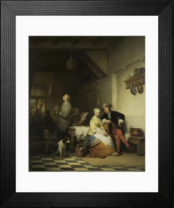 Framed Print : Interior of an Inn, with Figures in Seventeenth-Century Costume, 1848. Creator: Ferdinand De Braekeleer Framed Print : Interior of an Inn, with Figures in Seventeenth-Century Costume, 1848. Creator: Ferdinand De Braekeleer