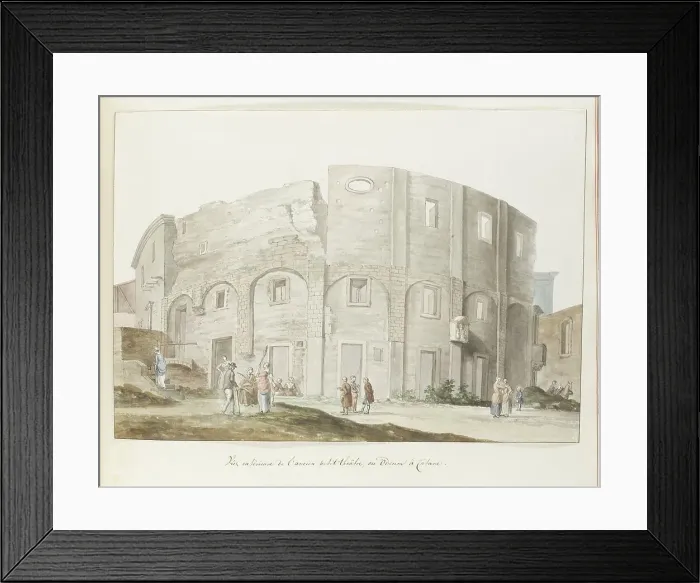Framed Print : Exterior wall of old theater of Catania, 1778. Creator: Louis Ducros Framed Print : Exterior wall of old theater of Catania, 1778. Creator: Louis Ducros