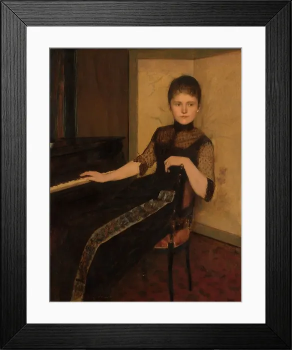 Framed Print : Portrait of Jonkvrouwe Maria Francisca Louisa Dommer van Poldersveldt, 1888. Creator: Fernand Khnopff Framed Print : Portrait of Jonkvrouwe Maria Francisca Louisa Dommer van Poldersveldt, 1888. Creator: Fernand Khnopff