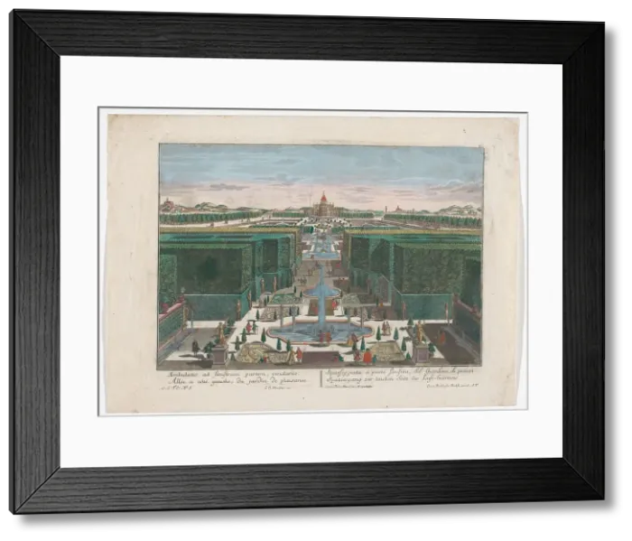 Framed Print : View on a avenue on the left side of a garden, 1742-1801. Creator: Georg Gottfried Winckler Framed Print : View on a avenue on the left side of a garden, 1742-1801. Creator: Georg Gottfried Winckler