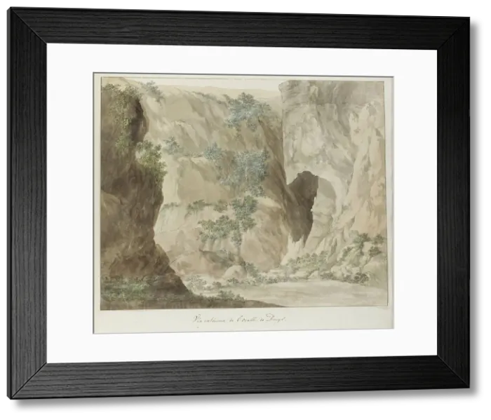 Framed Print : Wall of the Oreille de Denys cave, 1778. Creator: Louis Ducros Framed Print : Wall of the Oreille de Denys cave, 1778. Creator: Louis Ducros
