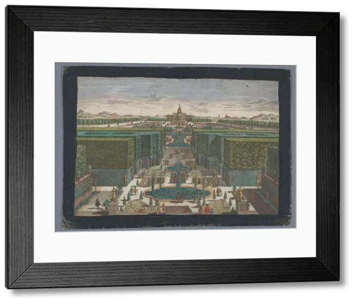 Framed Print : View of an avenue on the left side of a garden, 1742-1801. Creator: Georg Gottfried Winckler Framed Print : View of an avenue on the left side of a garden, 1742-1801. Creator: Georg Gottfried Winckler