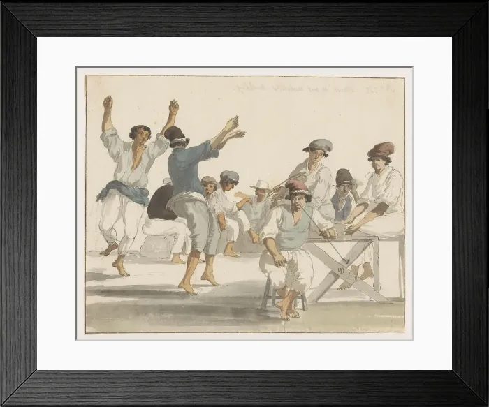 Framed Print : Dancing Maltese sailors, 1778. Creator: Louis Ducros Framed Print : Dancing Maltese sailors, 1778. Creator: Louis Ducros