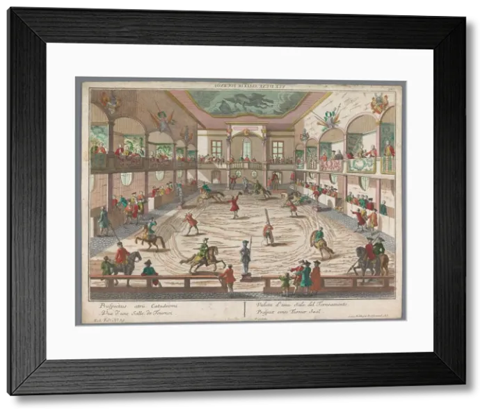 Framed Print : View of a tournament school, 1742-1801. Creator: Anon Framed Print : View of a tournament school, 1742-1801. Creator: Anon