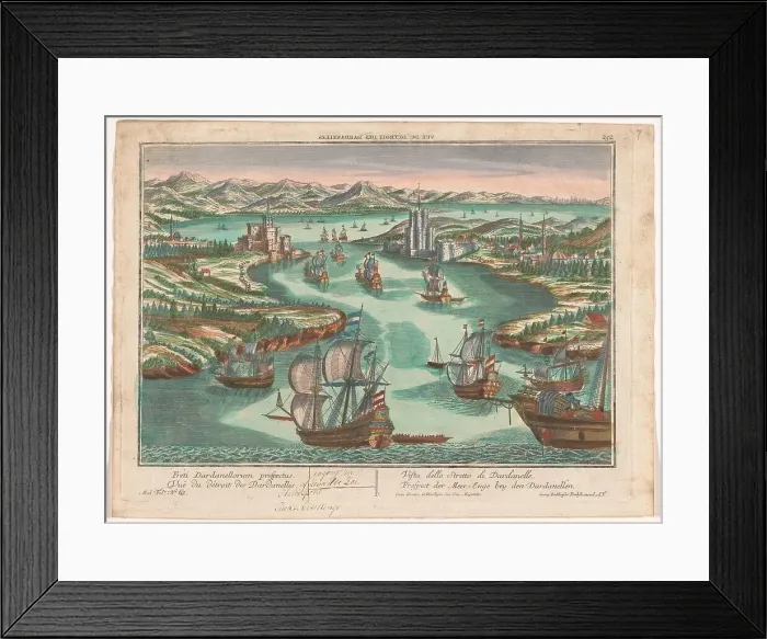 Framed Print : View of the Dardanelles Strait, 1742-1801. Creator: Anon Framed Print : View of the Dardanelles Strait, 1742-1801. Creator: Anon