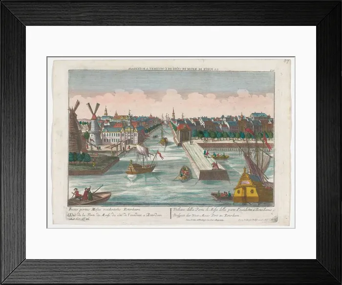 Framed Print : View of the Western New City Gate and Eastern New Main Gate in Rotterdam, 1742-1801. Creator: Anon Framed Print : View of the Western New City Gate and Eastern New Main Gate in Rotterdam, 1742-1801. Creator: Anon
