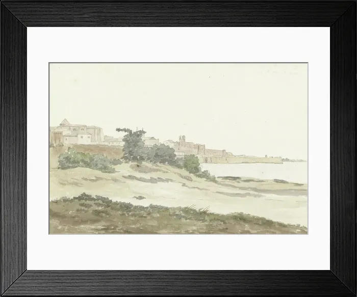 Framed Print : View of Barletta located on the coast, 1778. Creator: Louis Ducros Framed Print : View of Barletta located on the coast, 1778. Creator: Louis Ducros