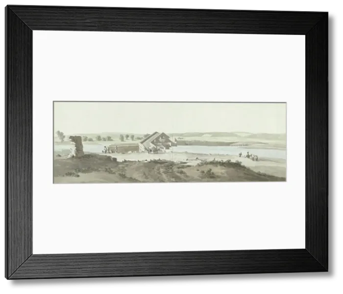 Framed Print : View of Canosa Bridge over the Ofanto River in Puglia, 1778. Creator: Louis Ducros Framed Print : View of Canosa Bridge over the Ofanto River in Puglia, 1778. Creator: Louis Ducros
