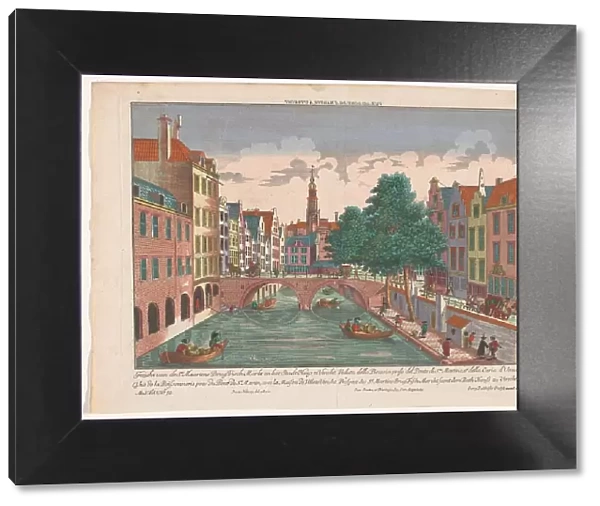 View of the Maartensbrug on the Oudegracht in Utrecht, 1742-1801. Creator: Anon