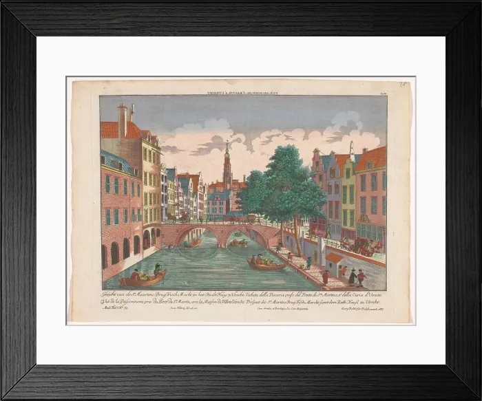 Framed Print : View of the Maartensbrug on the Oudegracht in Utrecht, 1742-1801. Creator: Anon Framed Print : View of the Maartensbrug on the Oudegracht in Utrecht, 1742-1801. Creator: Anon