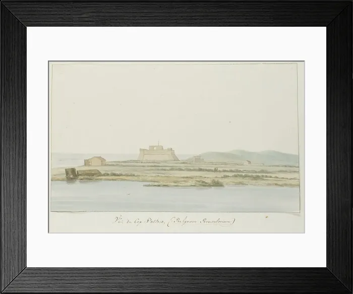 Framed Print : View of Capo Passero, 1778. Creator: Louis Ducros Framed Print : View of Capo Passero, 1778. Creator: Louis Ducros