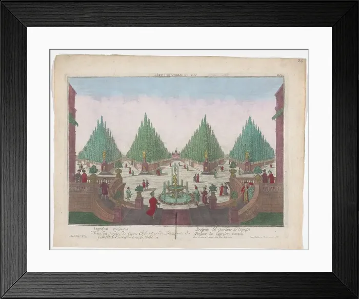Framed Print : View of a cypress garden in Constantinople, 1742-1801. Creator: Anon Framed Print : View of a cypress garden in Constantinople, 1742-1801. Creator: Anon