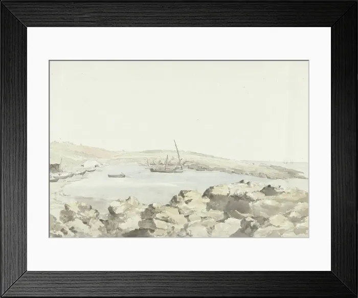 Framed Print : View of the port from via Luogovivo, 1778. Creator: Louis Ducros Framed Print : View of the port from via Luogovivo, 1778. Creator: Louis Ducros
