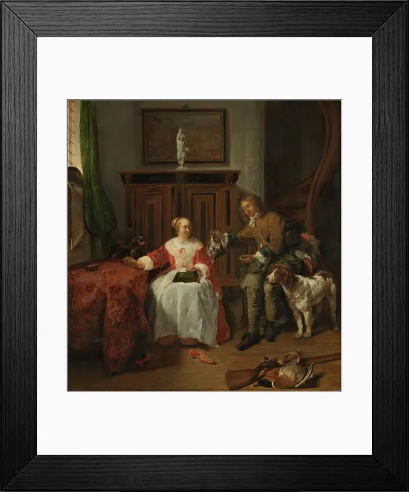 Framed Print : The Hunter's Present, c.1658-c.1661. Creator: Gabriel Metsu Framed Print : The Hunter's Present, c.1658-c.1661. Creator: Gabriel Metsu