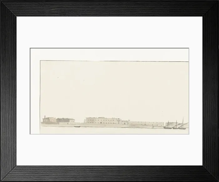 Framed Print : View of the port of Trani, 1778. Creator: Louis Ducros Framed Print : View of the port of Trani, 1778. Creator: Louis Ducros