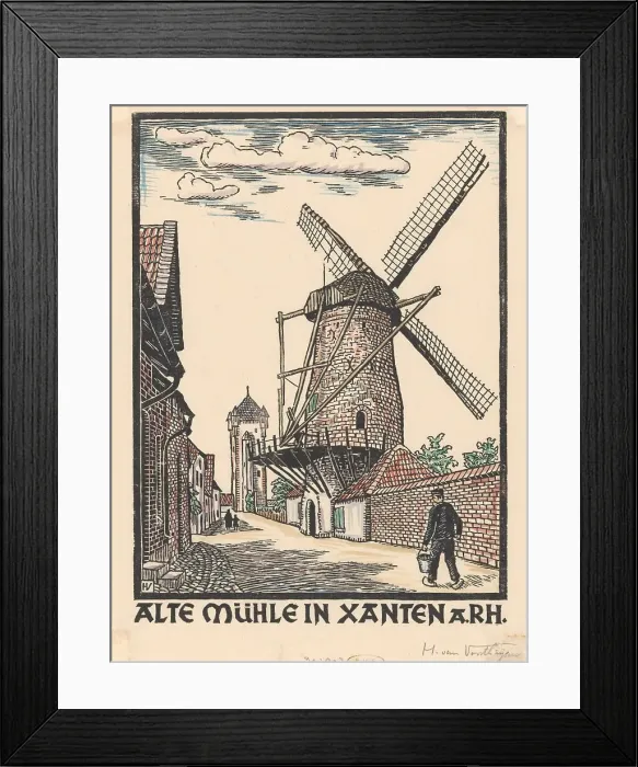Framed Print : Mill in Xanten, 1871-1918. Creator: Henriëtte van Hove Framed Print : Mill in Xanten, 1871-1918. Creator: Henriëtte van Hove