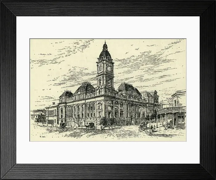 Framed Print : Town Hall, Melbourne, c1900. Creator: Unknown Framed Print : Town Hall, Melbourne, c1900. Creator: Unknown
