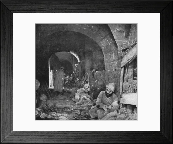 Framed Print : Apres la reprise du Fort de Vaux; le couloir central, 1916. Creator: Unknown Framed Print : Apres la reprise du Fort de Vaux; le couloir central, 1916. Creator: Unknown