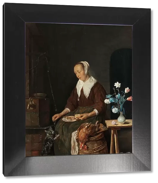 Woman Eating, Known as ‘The Cat's Breakfast, c.1661-c.1664. Creator: Gabriel Metsu