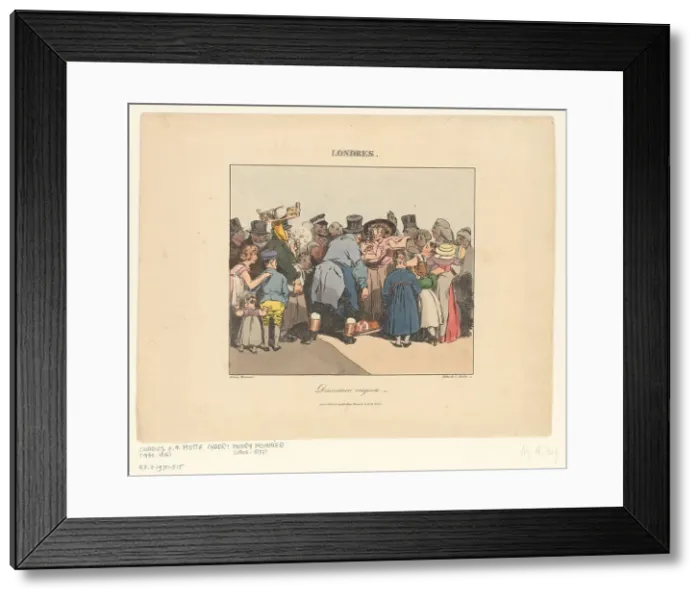 Framed Print : Street quarrel in London, 1826. Creator: Henry Bonaventure Monnier