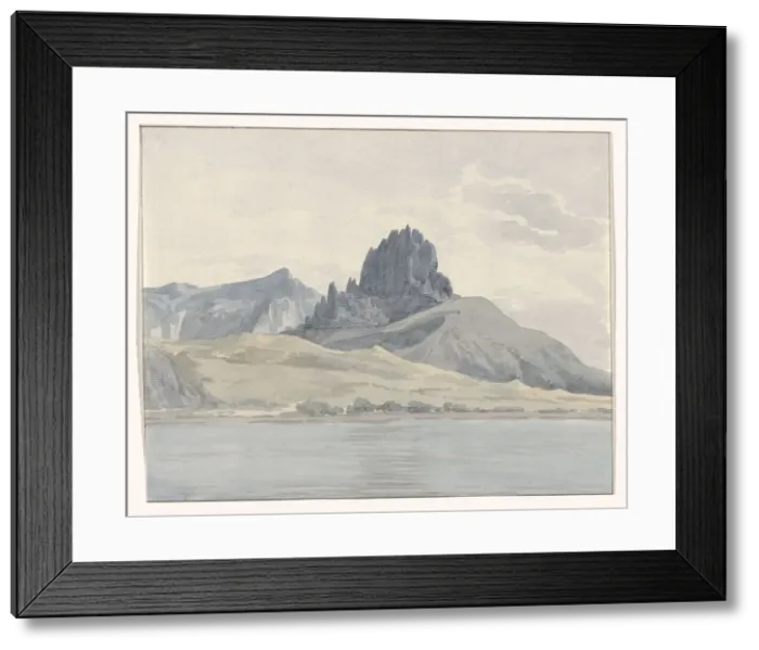 Framed Print : View of the coast of Pentedattilo on the other side of Capo Spartivento, 1778. Creator: Louis Ducros