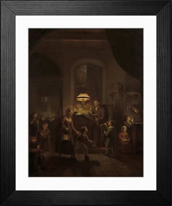 Framed Print : The Night School, 1835. Creator: George Gillis Haanen Framed Print : The Night School, 1835. Creator: George Gillis Haanen