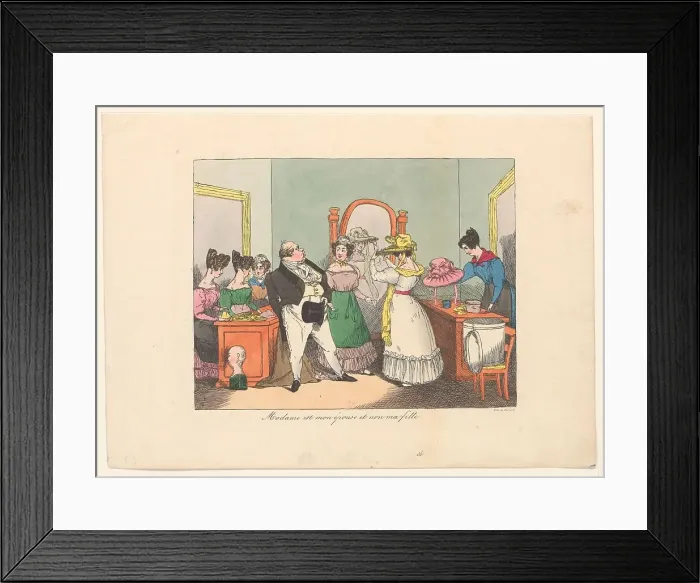Framed Print : She is my wife, not my daughter, 1827. Creator: Henry Bonaventure Monnier Framed Print : She is my wife, not my daughter, 1827. Creator: Henry Bonaventure Monnier