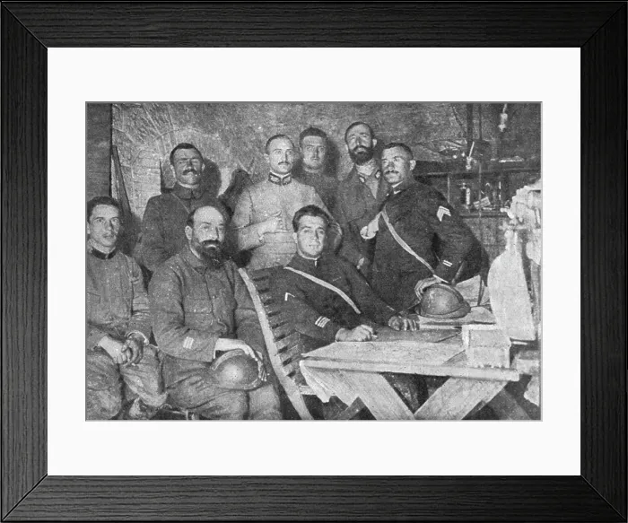 Framed Print : Dans les forts reconquis de Douaumont et de Vaux; L'etat-major francais du fort de... 1916. Creator: Unknown Framed Print : Dans les forts reconquis de Douaumont et de Vaux; L'etat-major francais du fort de... 1916. Creator: Unknown