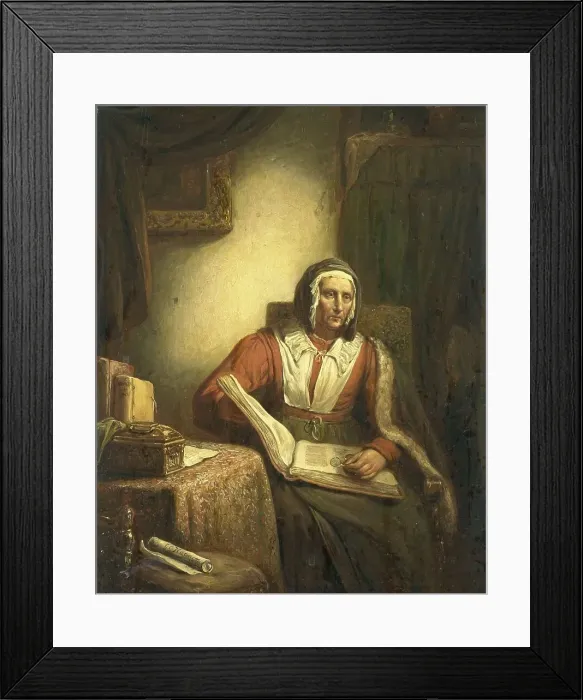 Framed Print : Old Woman Reading, 1834. Creator: George Gillis Haanen Framed Print : Old Woman Reading, 1834. Creator: George Gillis Haanen