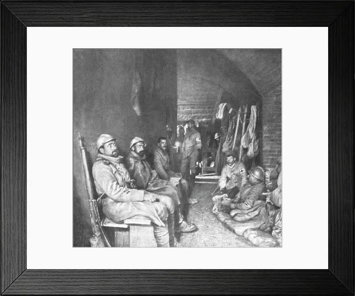 Framed Print : Dans les forts reconquis de Douaumont et de Vaux; couloir de l'infirmerie dans le fort de... 1916. Creator: Unknown Framed Print : Dans les forts reconquis de Douaumont et de Vaux; couloir de l'infirmerie dans le fort de... 1916. Creator: Unknown