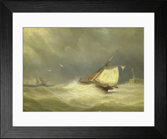 Framed Print : Rough Sea with Sailing Vessels, 1850-1859. Creator: Georges Johannes Hoffmann Framed Print : Rough Sea with Sailing Vessels, 1850-1859. Creator: Georges Johannes Hoffmann