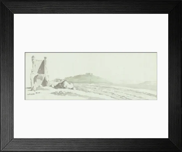 Framed Print : View of the city of Canosa with Castle and surroundings, 1778. Creator: Louis Ducros Framed Print : View of the city of Canosa with Castle and surroundings, 1778. Creator: Louis Ducros