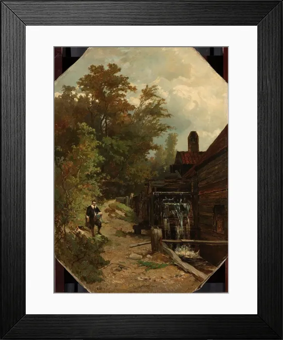 Framed Print : Jacob van Ruisdael Sketching a Watermill, 1864. Creator: Gerard Bilders Framed Print : Jacob van Ruisdael Sketching a Watermill, 1864. Creator: Gerard Bilders