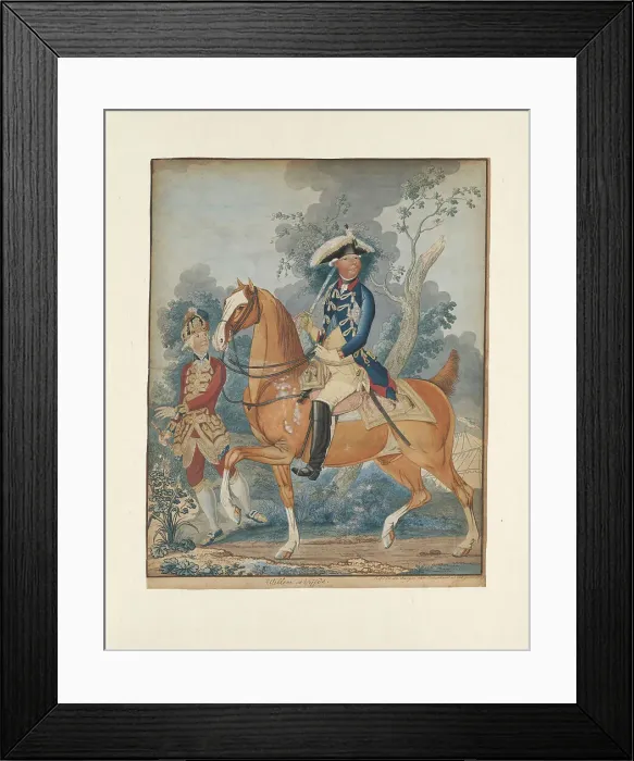 Framed Print : Willem V on horseback, 1778. Creator: Isaac Lodewijk La Fargue Framed Print : Willem V on horseback, 1778. Creator: Isaac Lodewijk La Fargue