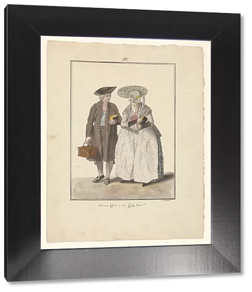 Fisher couple from Friesland, 1803-c.1899. Creator: J. Enklaar