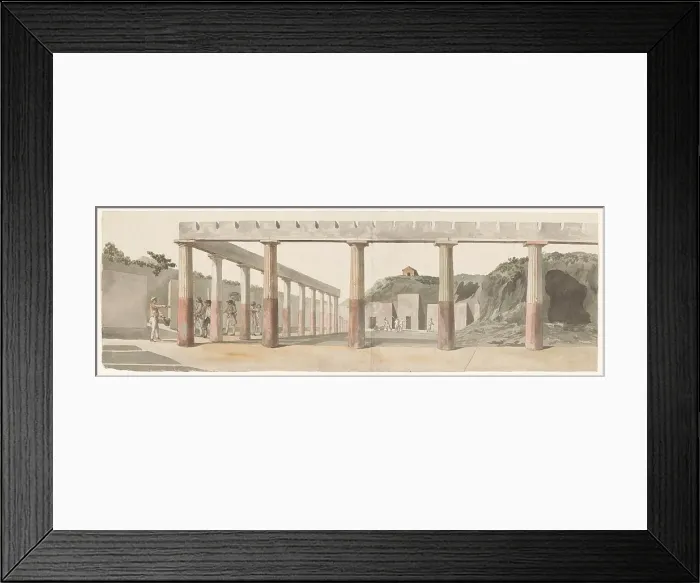 Framed Print : Roman camp within the walls of Agrigentum with the Temple of Asclepius, 1778. Creator: Louis Ducros Framed Print : Roman camp within the walls of Agrigentum with the Temple of Asclepius, 1778. Creator: Louis Ducros