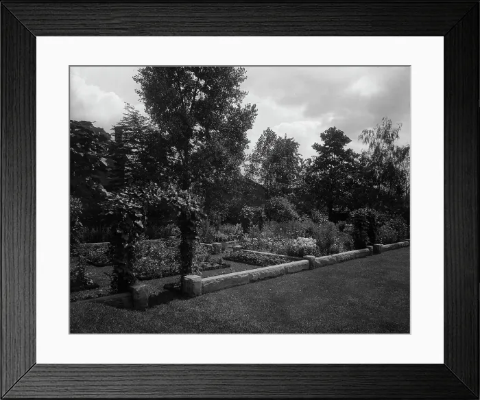 Framed Print : Garden and arbor, residence of Mrs. Franklin H. Walker, Detroit, Mich. between 1900 and 1920. Creator: Unknown Framed Print : Garden and arbor, residence of Mrs. Franklin H. Walker, Detroit, Mich. between 1900 and 1920. Creator: Unknown
