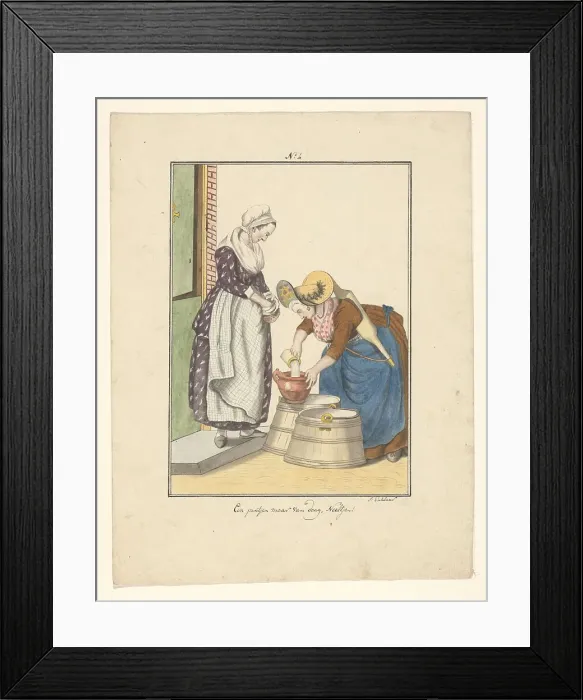 Framed Print : Maid and milk seller, 1803-c.1899. Creator: J. Enklaar Framed Print : Maid and milk seller, 1803-c.1899. Creator: J. Enklaar
