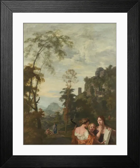 Framed Print : Italian Landscape with three Women Making Music, c.1687. Creator: Gerard de Lairesse Framed Print : Italian Landscape with three Women Making Music, c.1687. Creator: Gerard de Lairesse