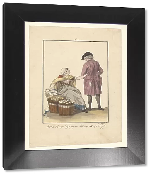 Fish seller and customer, 1803-c.1899. Creator: J. Enklaar