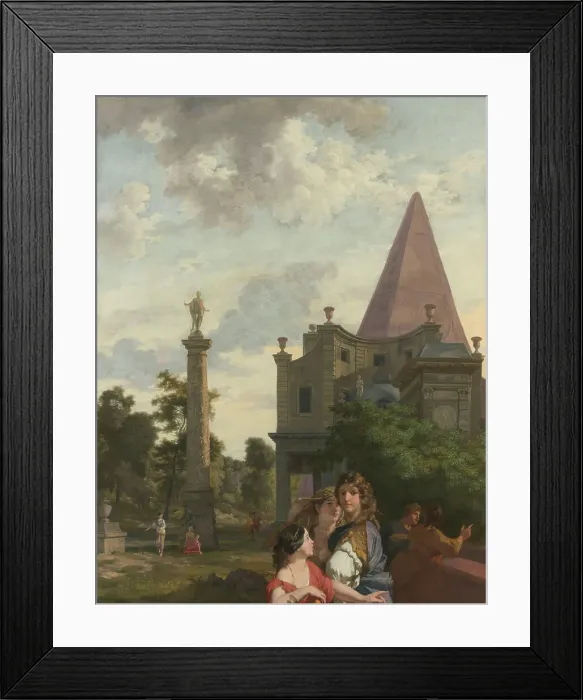 Framed Print : Italian Landscape with three Women in the foreground, c.1687. Creator: Gerard de Lairesse Framed Print : Italian Landscape with three Women in the foreground, c.1687. Creator: Gerard de Lairesse