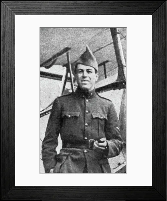 Framed Print : La Bataille de la Somme; Americain mort pour la France: l'aviateur americain Victor Chapman, 1916. Creator: Unknown Framed Print : La Bataille de la Somme; Americain mort pour la France: l'aviateur americain Victor Chapman, 1916. Creator: Unknown