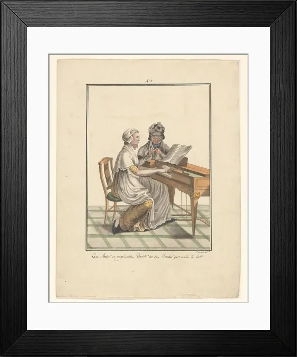 Framed Print : Mother and daughter of the Moravian Church, 1803-c.1899. Creator: J. Enklaar Framed Print : Mother and daughter of the Moravian Church, 1803-c.1899. Creator: J. Enklaar