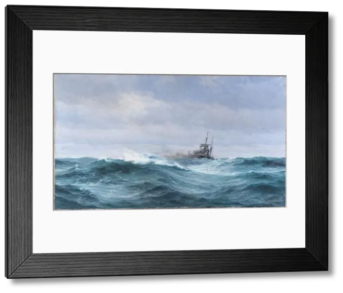 Framed Print : A ship in a storm on the Atlantic Ocean, 1897. Creator: Vilhelm Arnesen Framed Print : A ship in a storm on the Atlantic Ocean, 1897. Creator: Vilhelm Arnesen