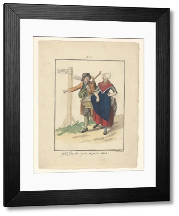 Framed Print : Farmer and wife from Cromhout, 1803-c.1899. Creator: J. Enklaar