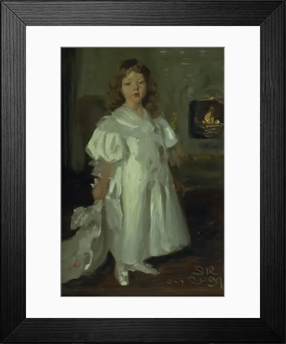 Framed Print : A Little Girl, Helga Melchior, in a Long Dress, 1897. Creator: Peder Severin Kroyer Framed Print : A Little Girl, Helga Melchior, in a Long Dress, 1897. Creator: Peder Severin Kroyer