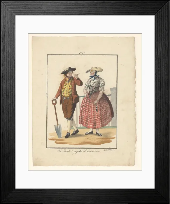 Framed Print : Farmer and wife of South Beveland, 1803-c.1899. Creator: J. Enklaar Framed Print : Farmer and wife of South Beveland, 1803-c.1899. Creator: J. Enklaar