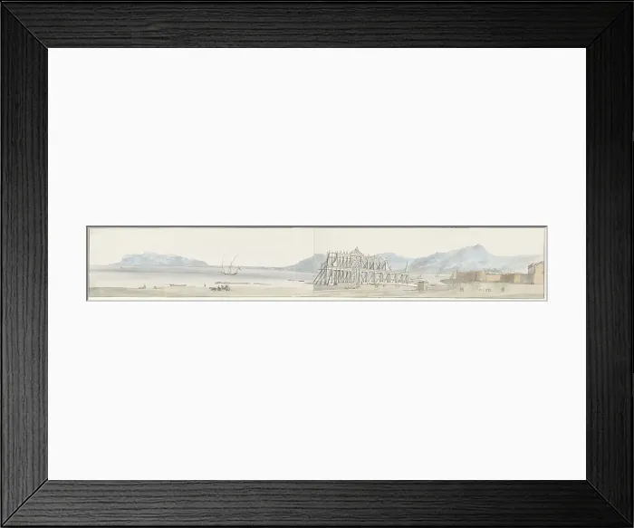 Framed Print : View of Port and Bastion in Palermo, 1778. Creator: Louis Ducros Framed Print : View of Port and Bastion in Palermo, 1778. Creator: Louis Ducros