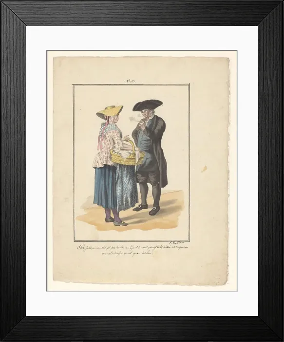 Framed Print : Man and wife of Walcheren, 1803-c.1899. Creator: J. Enklaar Framed Print : Man and wife of Walcheren, 1803-c.1899. Creator: J. Enklaar